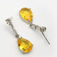 NVR Women's Silver-Plated Yellow American Diamond-Studded Handcrafted Jewellery Set - Swadesiicart