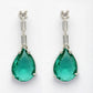 NVR Women's Silver-Plated Green American Diamond-Studded Handcrafted Jewellery Set - Swadesiicart