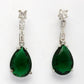 NVR Women's Silver-Plated Dark Green American Diamond-Studded Handcrafted Jewellery Set - Swadesiicart