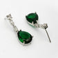 NVR Women's Silver-Plated Dark Green American Diamond-Studded Handcrafted Jewellery Set - Swadesiicart