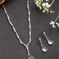 NVR Women's Silver-Plated White American Diamond-Studded Handcrafted Jewellery Set - Swadesiicart