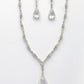 NVR Women's Silver-Plated White American Diamond-Studded Handcrafted Jewellery Set - Swadesiicart