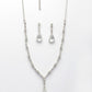 NVR Women's Silver-Plated White American Diamond-Studded Handcrafted Jewellery Set - Swadesiicart