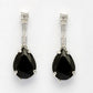 NVR Women's Silver-Plated Black American Diamond-Studded Handcrafted Jewellery Set - Swadesiicart