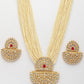 NVR Women's Gold Toned Red Stones & Kundan Studded Jewellery Set - Swadesiicart