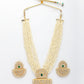 NVR Women's Gold Toned Green Stones & Kundan Studded Jewellery Set - Swadesiicart