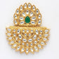 NVR Women's Gold Toned Green Stones & Kundan Studded Jewellery Set - Swadesiicart
