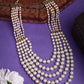 NVR Women Handcrafted White Beaded Layered Necklace - Swadesiicart