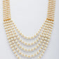 NVR Women Handcrafted White Beaded Layered Necklace - Swadesiicart