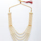 NVR Women Handcrafted White Beaded Layered Necklace - Swadesiicart