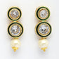 NVR Women Gold-Polished Round Shape Kundan Studded Short Jewellery Set - Swadesiicart