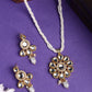 NVR Women Gold-Polished Kundan Studded & Pearls Long Jewellery Set - Swadesiicart