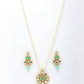 NVR Women Green Stones with Kundan Studded Long Jewellery Set - Swadesiicart