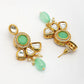 NVR Women Green Stones with Kundan Studded Long Jewellery Set - Swadesiicart