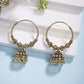 NVR Women's Traditional Gold-Polished Oxidized Jhumka Earrings - Swadesiicart