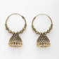 NVR Women's Handmade Gold-Polished Oxidized Traditional Jhumka Earrings - Swadesiicart