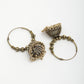 NVR Women's Handmade Gold-Polished Oxidized Traditional Jhumka Earrings - Swadesiicart