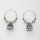 NVR Women's Ethnic Silver Plated Oxidized Circle Jhumka Earrings - Swadesiicart