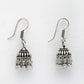 NVR Women's Traditional Silver Plated Oxidized Jhumka Earrings - Swadesiicart