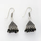 NVR Women's Oxidized Silver Plated Black Artificial Beads Jhumka Earrings | Swadesiicart