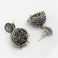 NVR Women Silver Plated Round Shape Oxidized Traditional Jhumka Earrings - Swadesiicart