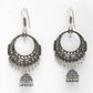 NVR Women's Unique Silver Plated German Silver Jhumka Earrings - Swadesiicart