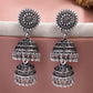 NVR Women Silver Plated Oxidized German Silver Jhumka Earrings - Swadesiicart