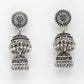 NVR Women Silver Plated Oxidized German Silver Jhumka Earrings - Swadesiicart