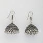 NVR Women's Silver Plated Oxidized German Silver Jhumka Earrings | Swadesiicart