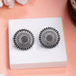 NVR Women Oxidized Silver Plated Round Shape Traditional Stud Earrings - Swadesiicart