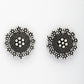 NVR Women's Silver Plated Oxidized Round Shape Traditional Stud Earrings - Swadesiicart