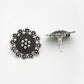 NVR Women's Silver Plated Oxidized Round Shape Traditional Stud Earrings - Swadesiicart