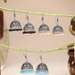 NVR Women Pair of 3 Multicolor Artificial Beads Oxidized Silver Plated Jhumka Earrings - Swadesiicart