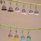NVR Women's Pair of 5 Oxidized Silver Plated Multicolor Artificial Beads Jhumka Earrings - Swadesiicart