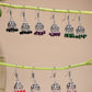 NVR Women Pair of 5 Oxidized Silver Plated Multicolor Artificial Beads Jhumka Earrings - Swadesiicart