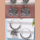 NVR Women Set of 2 Silver Plated Traditional Oxidized Jhumka Earrings - Swadesiicart