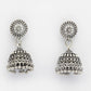 NVR Women Set of 2 Silver Plated Traditional Oxidized Jhumka Earrings - Swadesiicart