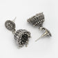 NVR Women Set of 2 Silver Plated Traditional Oxidized Jhumka Earrings - Swadesiicart