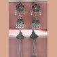 NVR Women Set of 2 Silver Toned Oxidized Jhumka Earrings - Swadesiicart