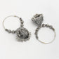 NVR Women's Set of 2 Silver Plated Oxidized Contemporary Jhumka Earrings - Swadesiicart