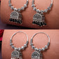 NVR Women Set of 2 Oxidized Silver Plated Artificial Beads Jhumka Earrings - Swadesiicart