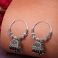 NVR Women Set of 2 Oxidized Silver Plated Artificial Beads Jhumka Earrings - Swadesiicart
