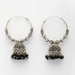 NVR Women Set of 2 Oxidized Silver Plated Artificial Beads Jhumka Earrings - Swadesiicart