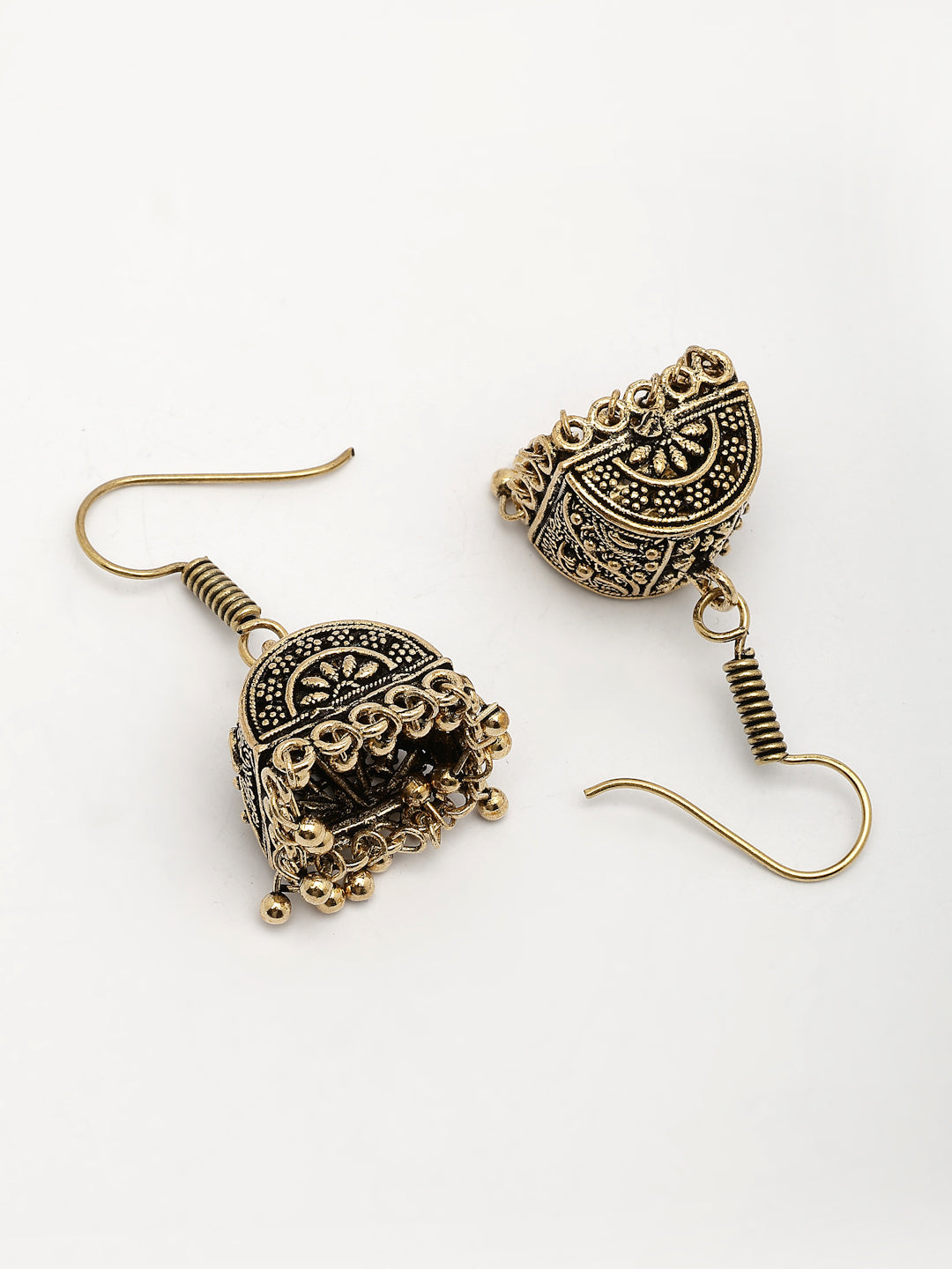 NVR Women Set of 2 Oxidized Contemporary Jhumka Earrings - Swadesiicart