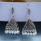 NVR Women's Set of 3 Oxidized Silver Plated Artificial Beads Jhumka Earrings | Swadesiicart