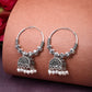 NVR Women Set of 3 German Silver Oxidized Traditional Jhumka Earrings - Swadesiicart
