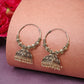 NVR Women Set of 3 Gold-Polished Oxidized Contemporary Jhumka Earrings | Swadesiicart