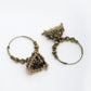 NVR Women Set of 3 Gold-Polished Oxidized Contemporary Jhumka Earrings | Swadesiicart