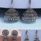 NVR Women's Set of 3 Traditional Silver Plated Oxidized Jhumka Earrings | Swadesiicart