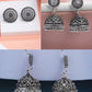 NVR Women Set of 3 Silver Plated Oxidized Traditional Jhumka & Stud Earrings | Swadesiicart